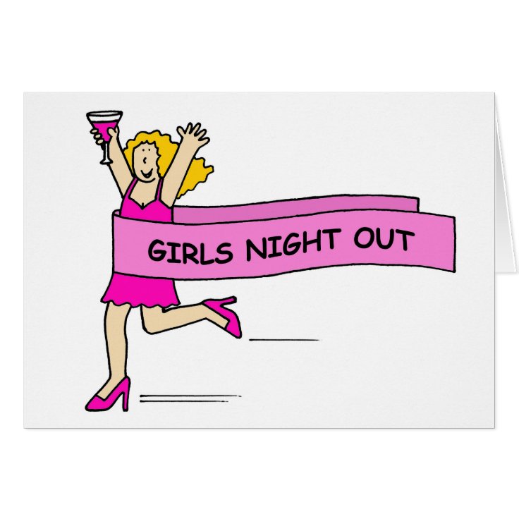 Girl's Night Out Cartoon Party Invitation | Zazzle