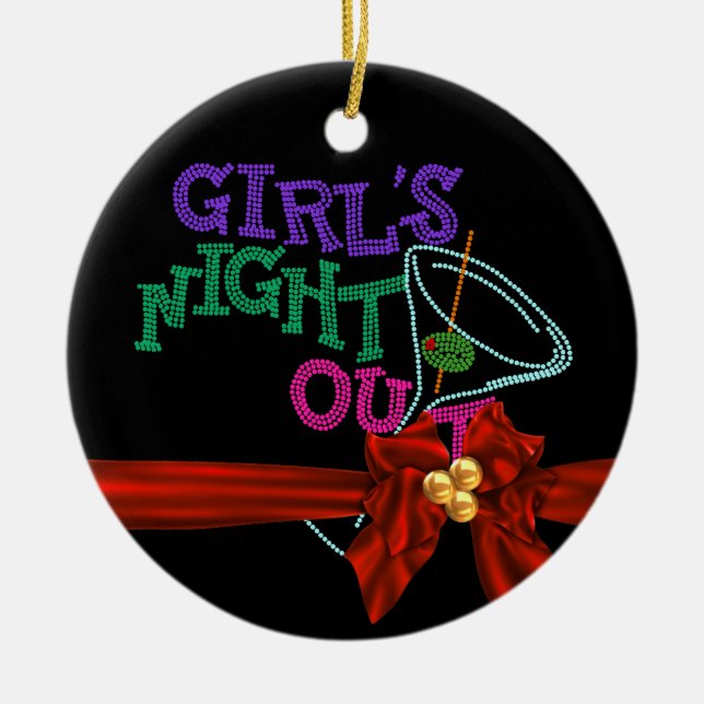 GIRLS NIGHT OUT CHRISTMAS ORNAMENT CUSTOM GIFT (Front)