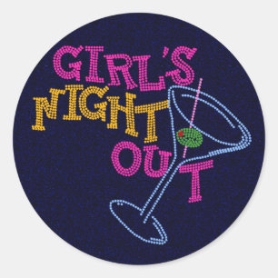 Girls night out classic round sticker