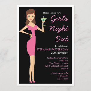 Girls Night Out Cocktail Diva Birthday Party Invitation