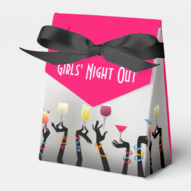 Girls Night Out Cocktail Party Favor Boxes (Front Side)