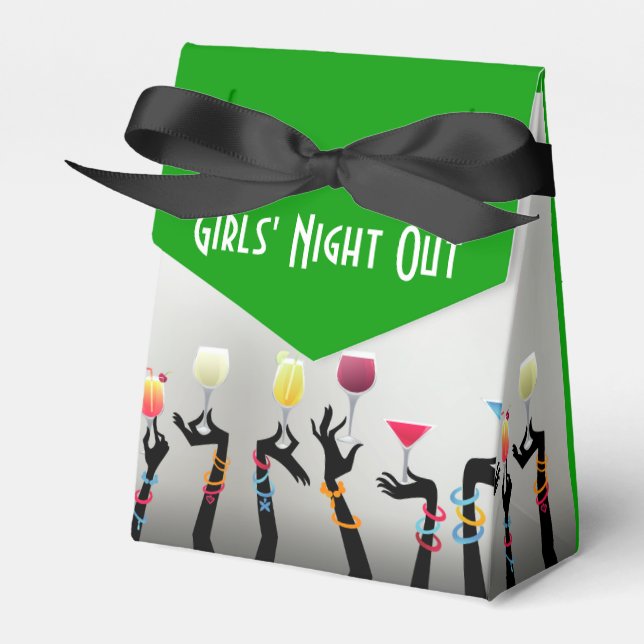Girls Night Out Cocktail Party Favor Boxes (Front Side)