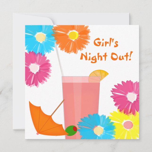 Girls Night Out Cocktail Theme Party Invitation (Front)