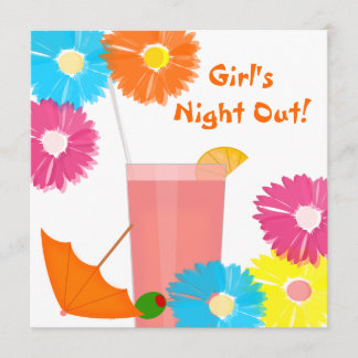 Girls Night Out Cocktail Theme Party Invitation