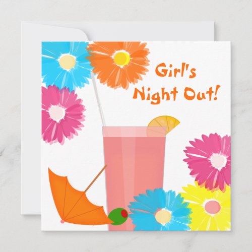 Girls Night Out Cocktail Theme Party Invitation
