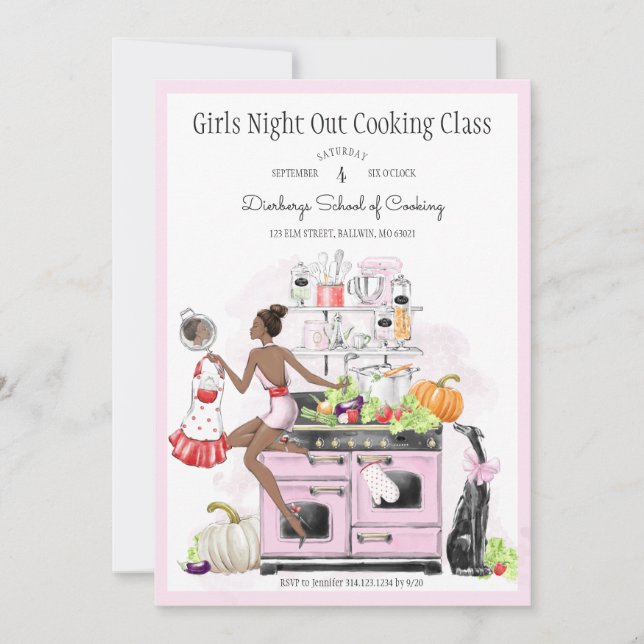 Girls Night Out Cooking Class Invitation (Front)
