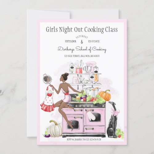 Girls Night Out Cooking Class Invitation