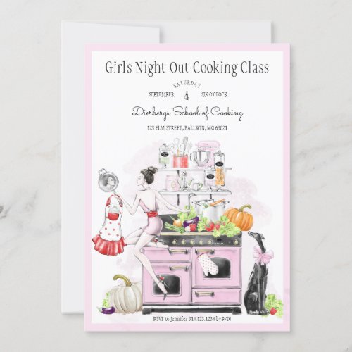 Girls Night Out Cooking Class Invitation