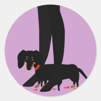 Girls' Night Out - Dachshund Classic Round Sticker