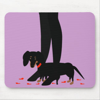 Girls' Night Out - Dachshund Red Collar Mouse Pad