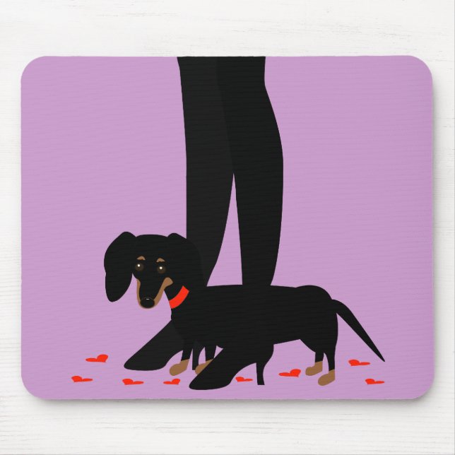 Girls' Night Out - Dachshund Red Collar Mouse Pad (Front)