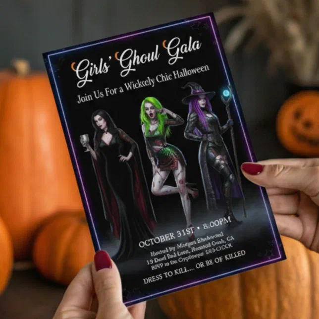 Girls Night Out Dancing Monster Halloween Party Invitation | Zazzle Girls Night Out Dancing Monster Halloween Party Invitation | Zazzle