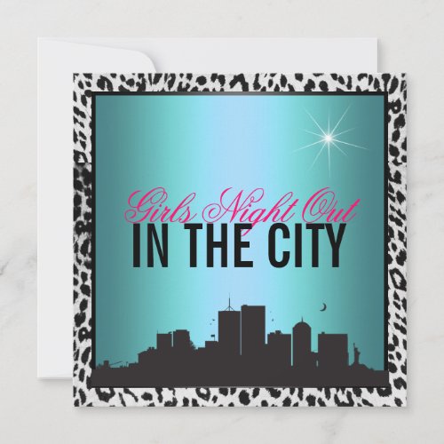 Girls night out in the city personalized invite