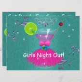 Girls Night OUT Invitations with Dress & Cosmo | Zazzle
