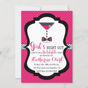 Girls' Night Out Martini Bachelorette Invitation