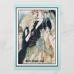 Girls Night Out Mayhem Vintage Art Deco Custom Invitation