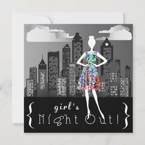 Girls Night Out On The Town Party Invites
