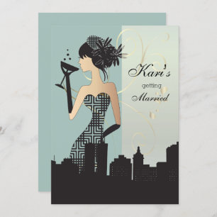 Girls Night Out Party - Blue Invitation