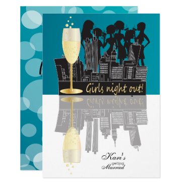 Girls Night Out Party Celebration | Blue Invitation Girls Night Out Party Celebration | Blue Invitation