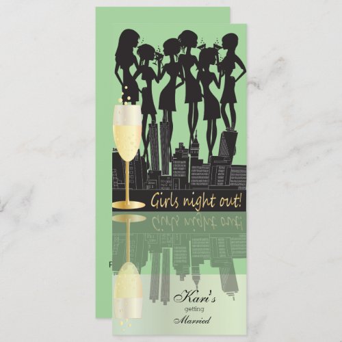 Girls Night Out Party Celebration   Mint Green Invitation