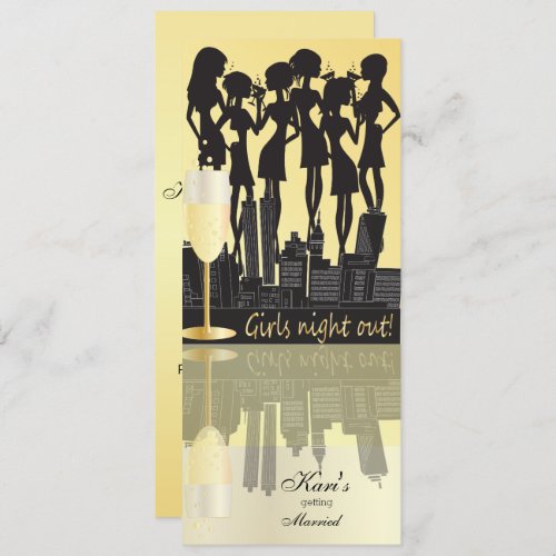 Girls Night Out Party Celebration  Pale Yellow Invitation