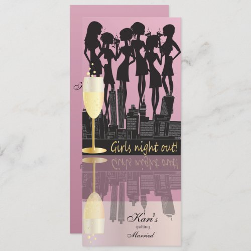 Girls Night Out Party Celebration  Pink Invitation