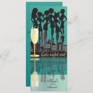 Girls Night Out Party Celebration   Teal Invitation