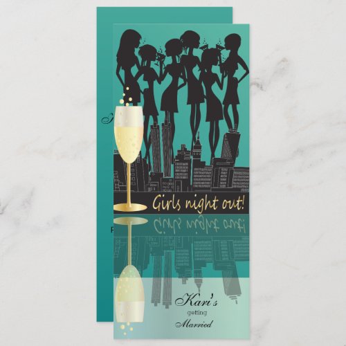 Girls Night Out Party Celebration  Teal Invitation