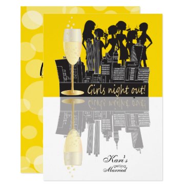 Girls Night Out Party Celebration | Yellow Invitation Girls Night Out Party Celebration | Yellow Invitation