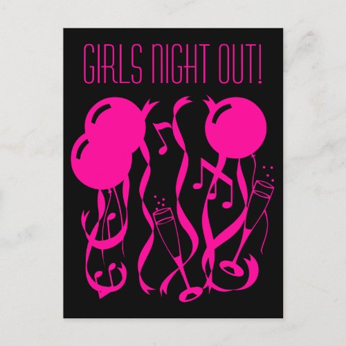 Girls night out party Custom postcards