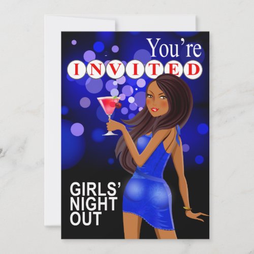 Girls Night Out Party Girl  cobalt Invitation