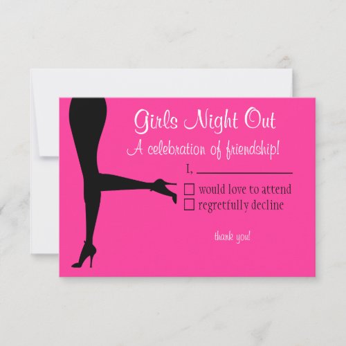 Girls Night Out-Reply Card