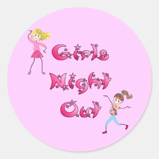 Girl's Night Out Stickers | Zazzle