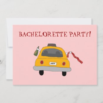 Girls' Night Out Taxi Bachelorette Party Invite by sfcount at Zazzle