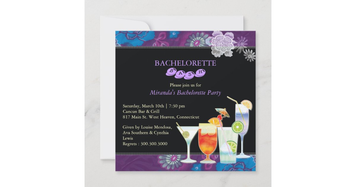 Girls Night Out Trendy Bachelorette Party Invitation | Zazzle