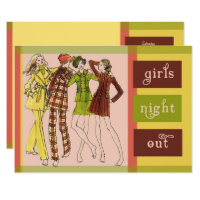 Girls Night Out Vintage 70s Invitation