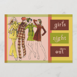 Girls Night Out Vintage 70s Invitation