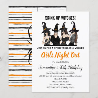 Girls night out Witches halloween Party Invitation