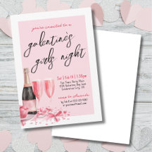 Girls Night Pink Champagne Galentine's Day