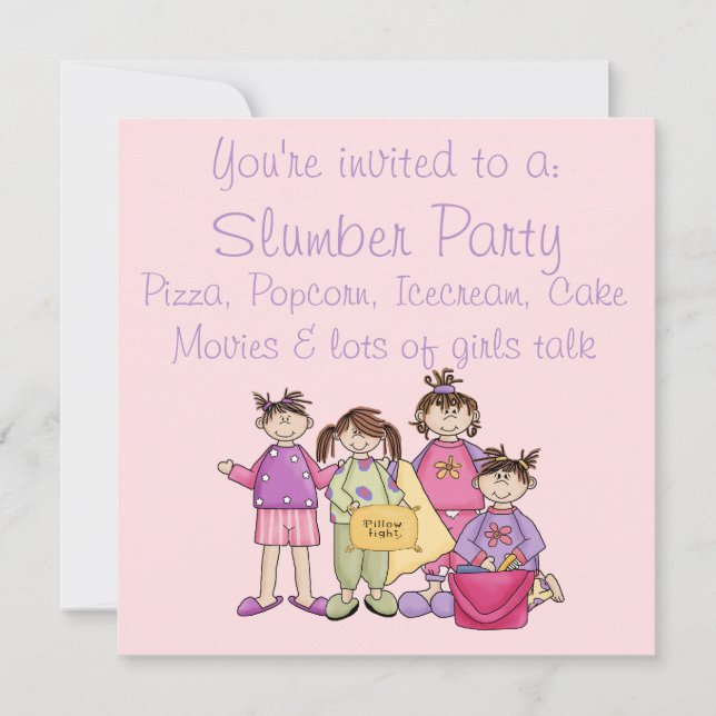 Girl's Night Slumber Party Invitation (Front)