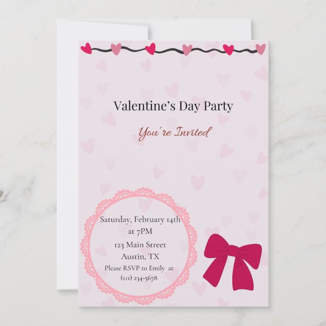 Girls Night Valentine's Day Party Invitation (Front)