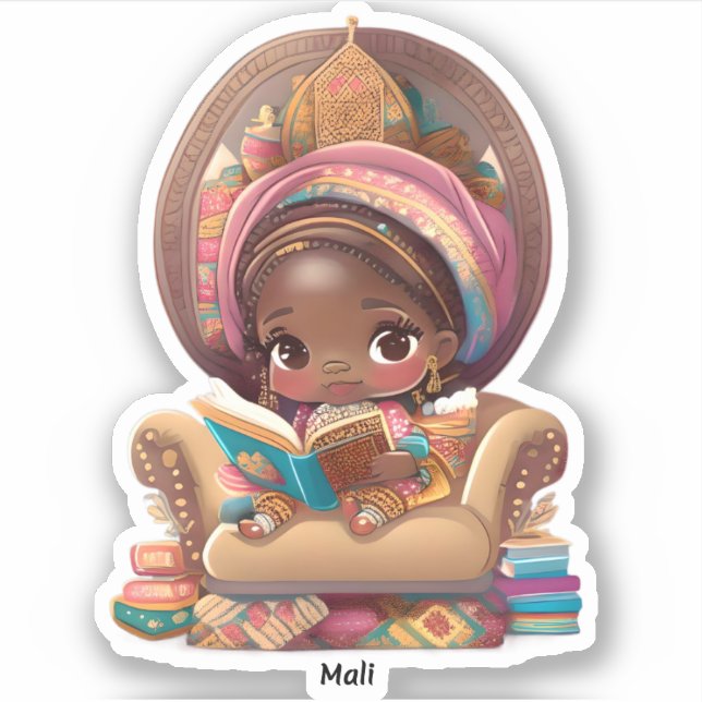 Girls of the World Reading - Mali Sticker (Front)