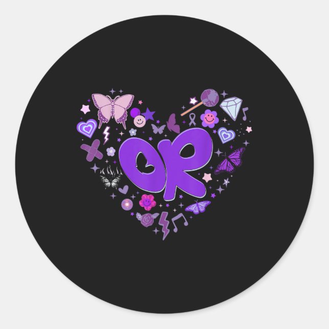 Girls Olivia First Name Personalized Groovy 80s He Classic Round Sticker (Front)