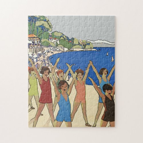 Girls on Beach Jigsaw Puzzle