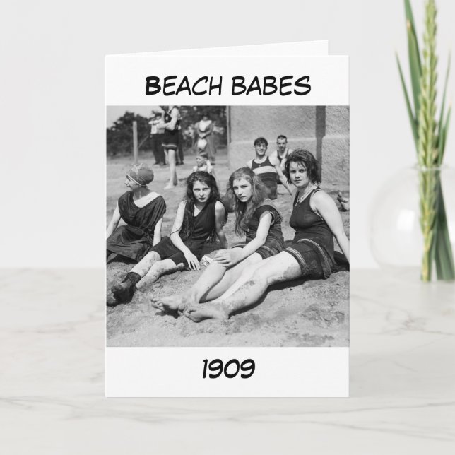 Girls on the Beach, early 1900s Card (Front)