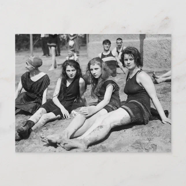 Girls on the Beach, early 1900s Postcard | Zazzle