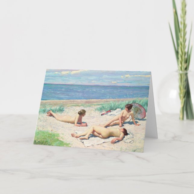 Girls on the Beach | Paul Fischer Card (Front)