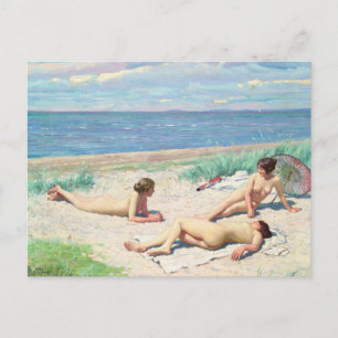 Girls on the Beach Paul Fischer Postcard