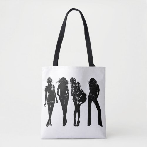 Girls on the Town Silhouette Tote Bag