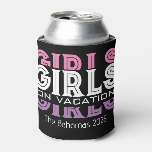 Girls on Vacation Personalized Can Cooler